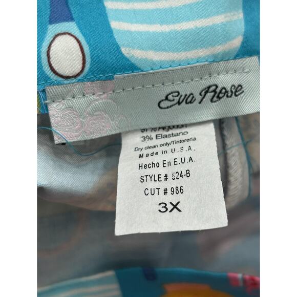 Eva Rose Womens Multicolor Stretch MCM Kitchenware Mini Swing Skirt Plus Size 3X - Picture 7 of 10